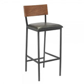 tyler black metal bar stool with distressed red oak 99