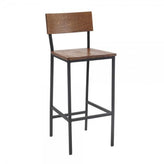 tyler black metal bar stool with distressed red oak 99