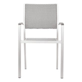 metropolitan dining arm chair brushed aluminum