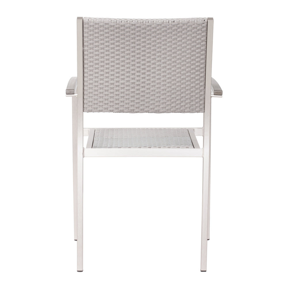 metropolitan dining arm chair brushed aluminum