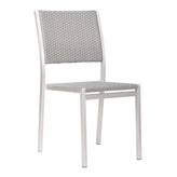 metropolitan dining armless chair brushed aluminum