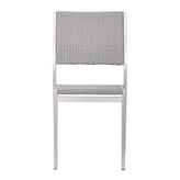 metropolitan dining armless chair brushed aluminum