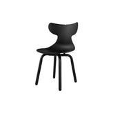 whale modern dining chair with black metal legs