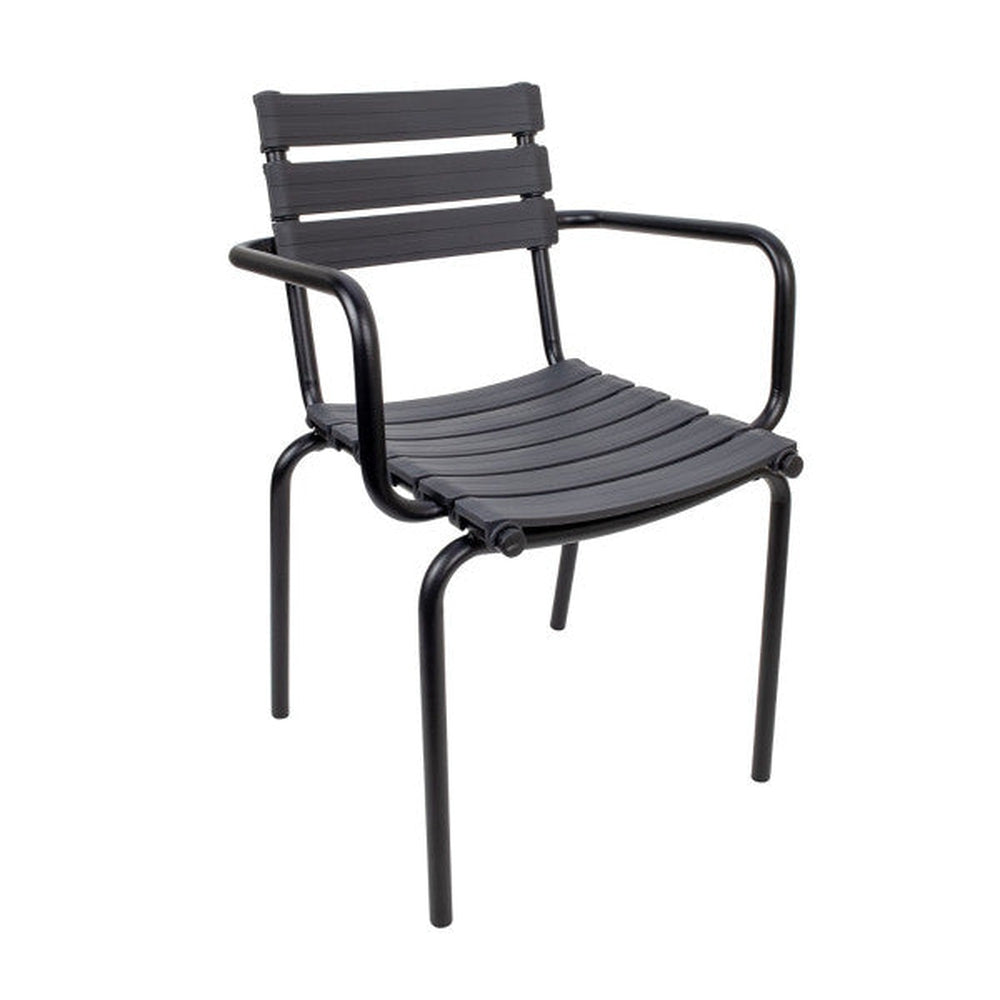 powder coated outdoor steel frame chair with resin seat back