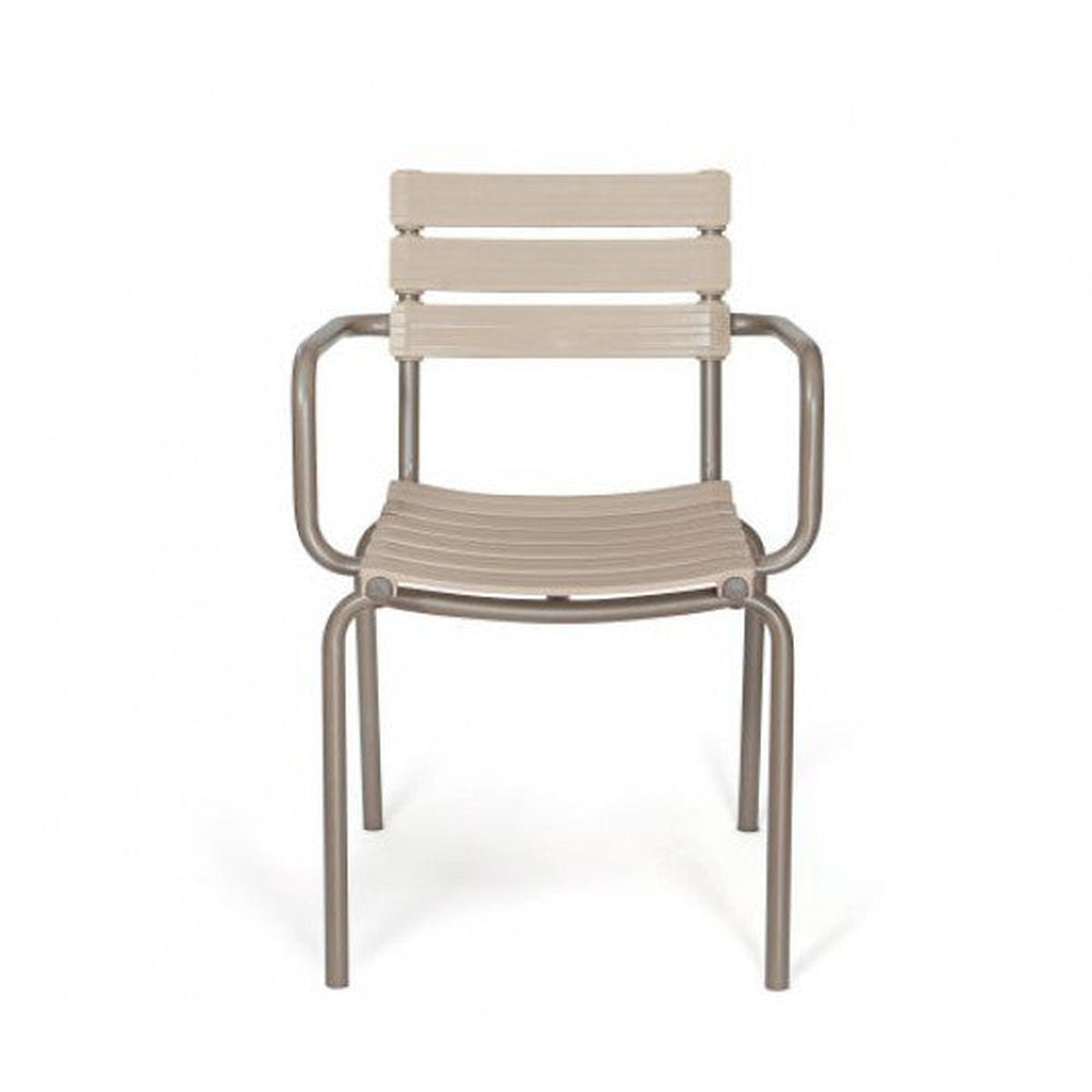 powder coated outdoor steel frame chair with resin seat back