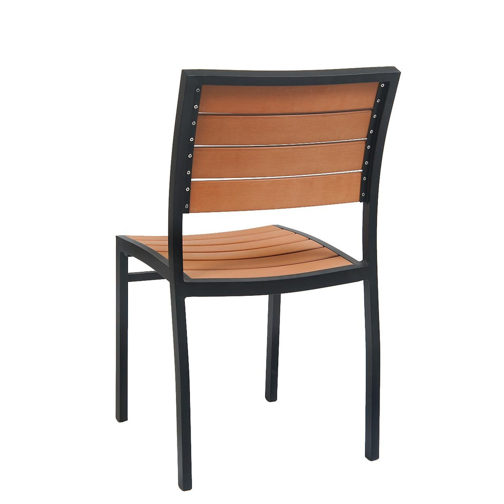 Outdoor Aluminum Chair with Imitation Teak Slats