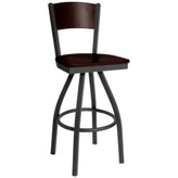 dale solid wood back swivel bar stool