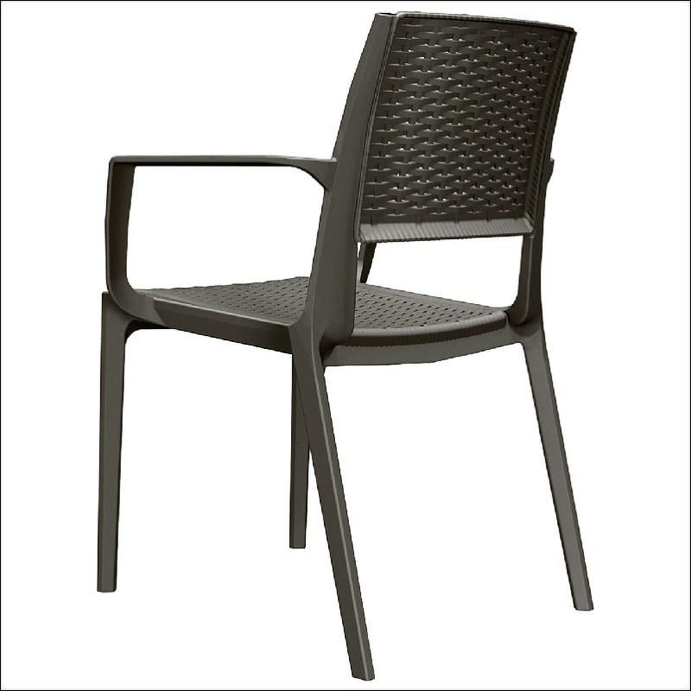 capri resin dining arm chair dark gray