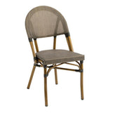 ibiza outdoor aluminum chair with walnut frame and espresso textilene 99