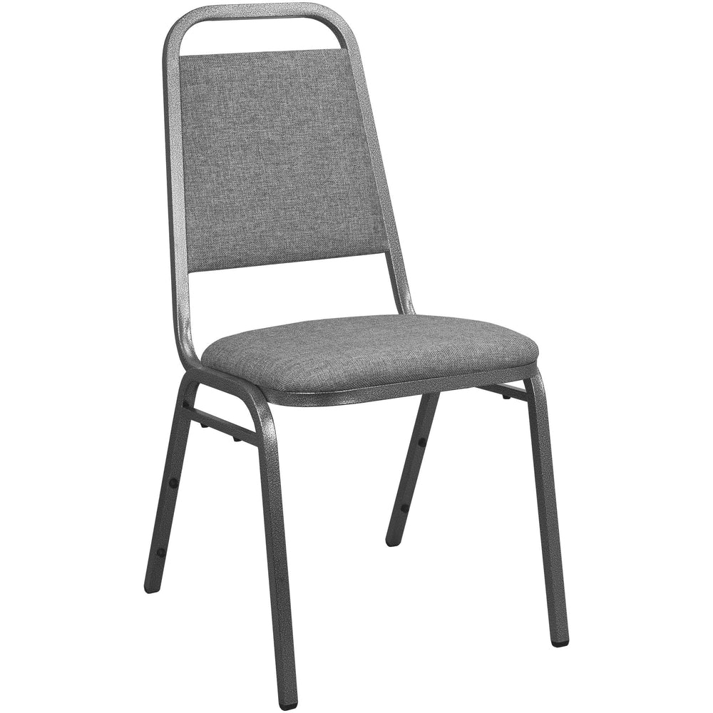 advantage charcoal gray fabric padded banquet stackable chairs