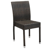 amalfi outdoor espresso synthetic wicker side chair with aluminim frame 99