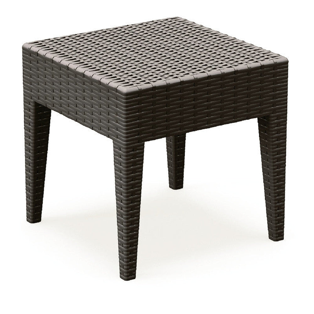 miami square resin side table brown isp858 br