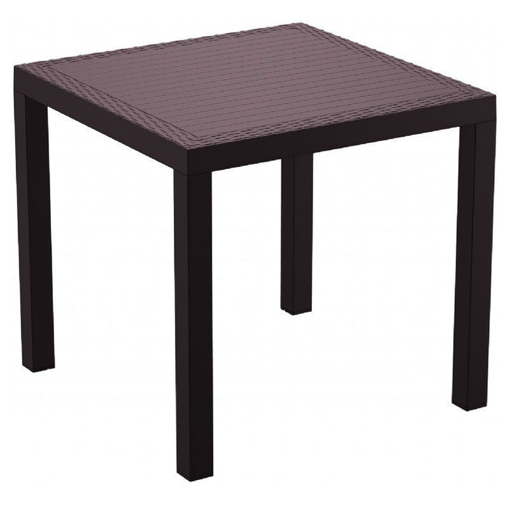 orlando resin wickerlook square dining table brown 31 inch isp875 br