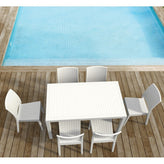 orlando wickerlook rectangle dining set 7 piece white with florida side chairs isp8781s wh
