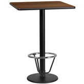 24 inch square laminate table top with 18 inch round bar height table base and ft ring
