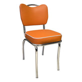 Retro School Series Upholstered Side Chair with Chrome Handle