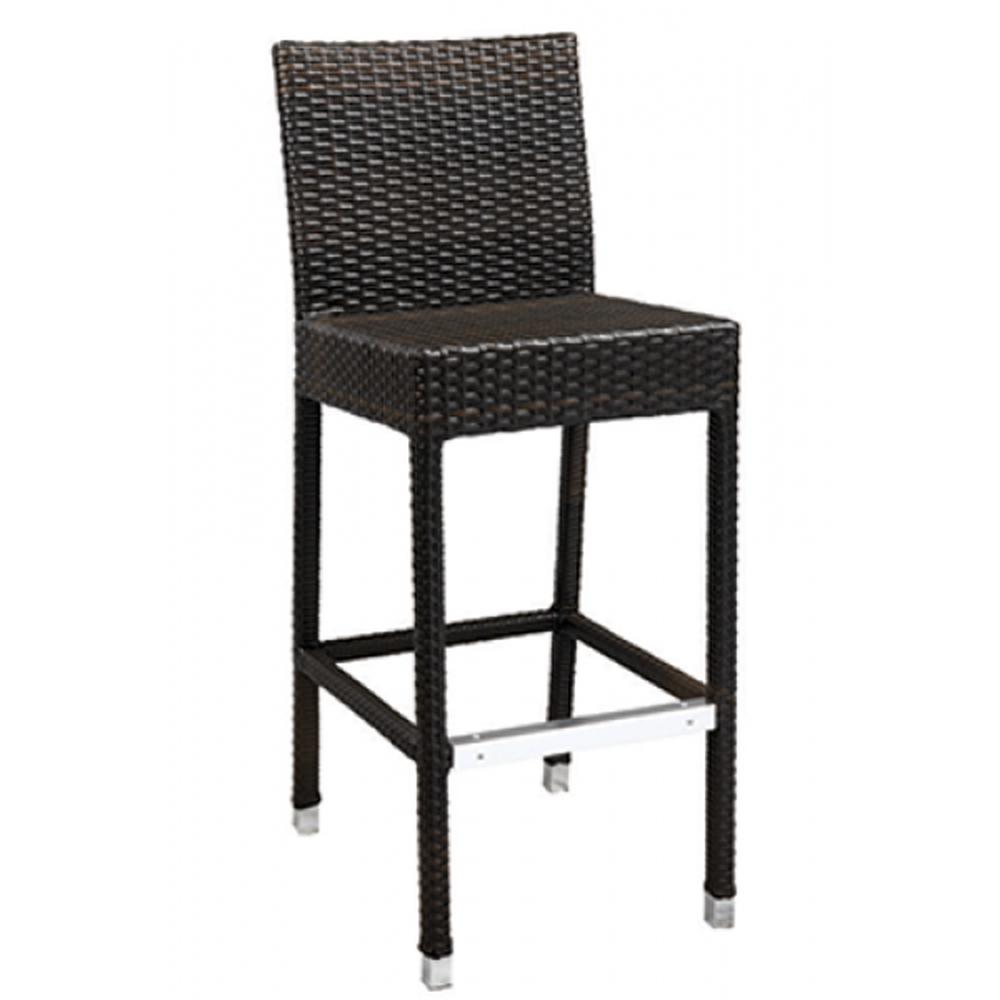 amalfi outdoor espresso synthetic wicker bar stool with aluminim frame 99