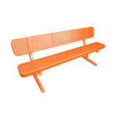 Champion Style 6′ Bench with Backrest Free Standing Perforated Metal