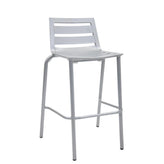 outdoor aluminum barstool with multi slat seat and back