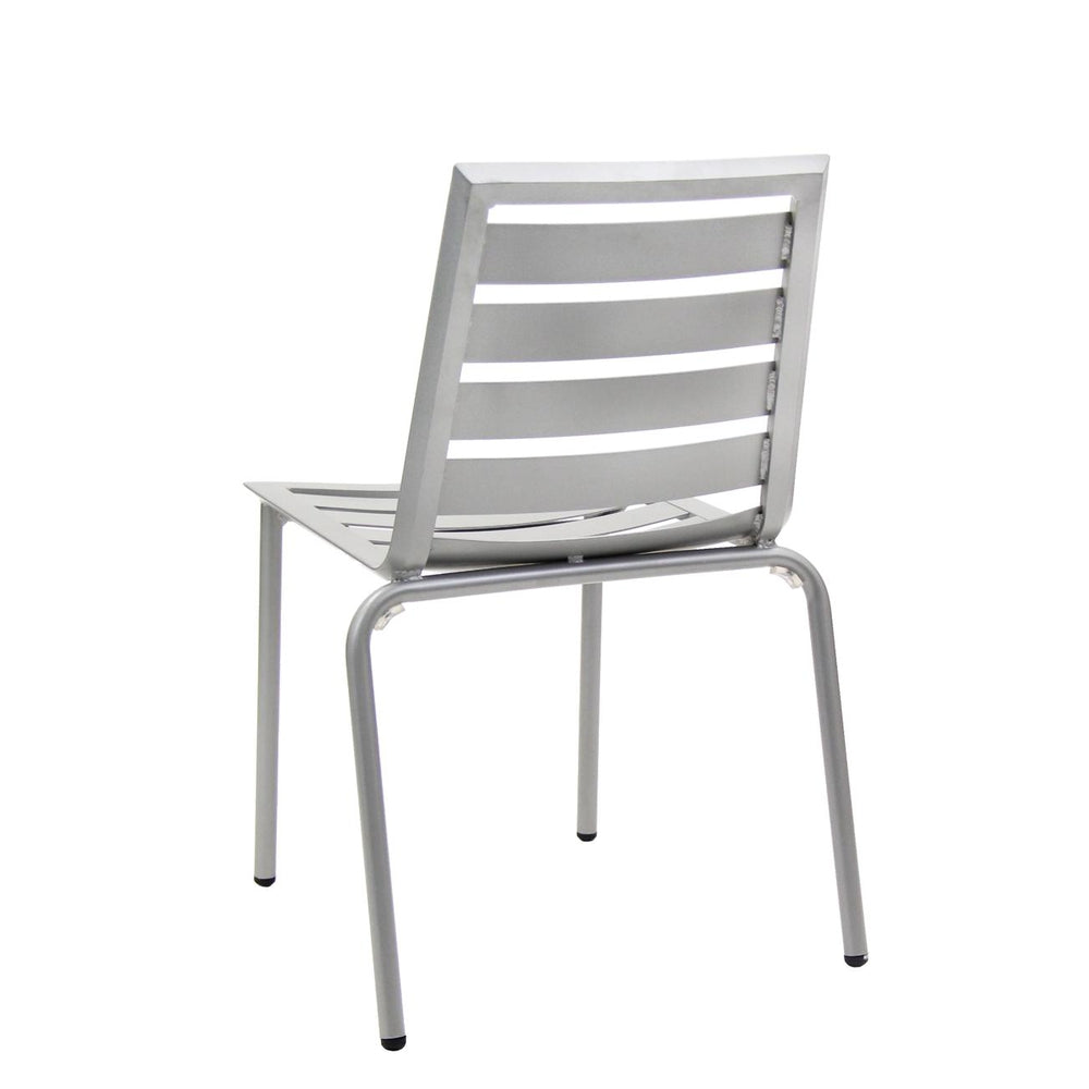 Outdoor Aluminum Chair With Slat Seat And Back