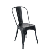 indoor metal chair in matte black finish