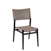 outdoor black aluminum chair with terylene fabric seat and back