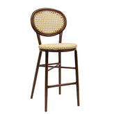 out door aluminum bar stool with poly woven ratten back seat