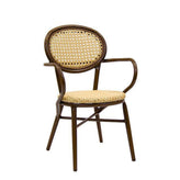 out door aluminum arm chair with poly woven ratten back seat