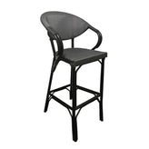 Outdoor Modern Aluminum Bar Stool with Poly Woven Back & Seat