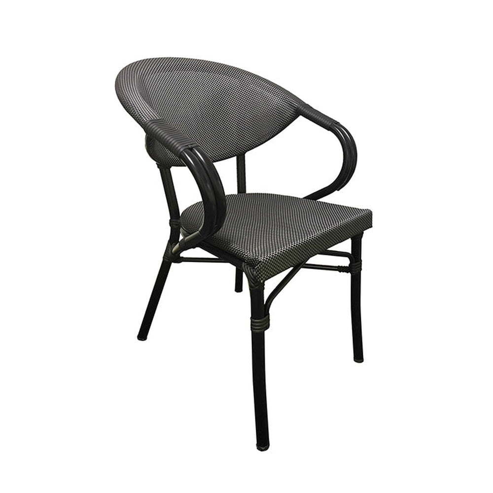 Outdoor Aluminum Arm Chair with Poly Woven Back & Seat