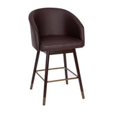 Margo 26" Commercial Grade Mid-Back Modern Counter stool with Walnut Finish