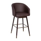Margo 30" Commercial Grade Mid-Back Modern Barstool with Walnut Finish