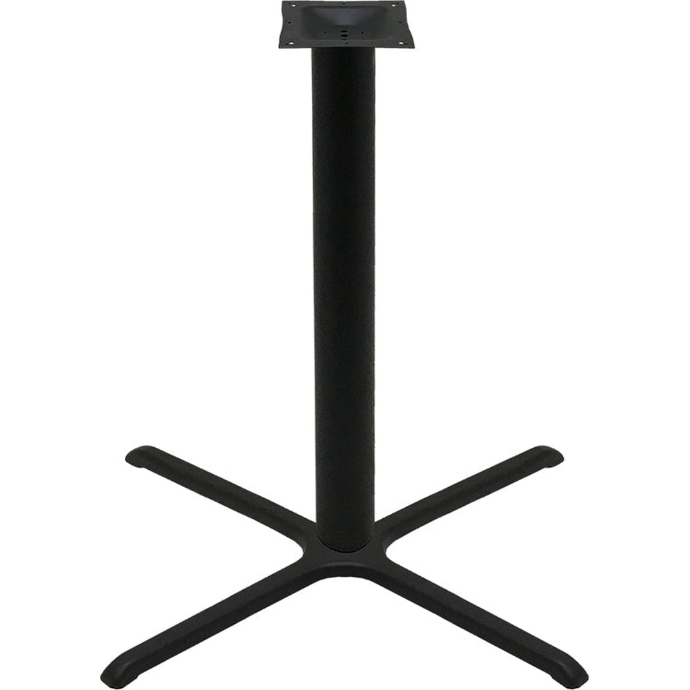 black stamped steel x base 4 inch column