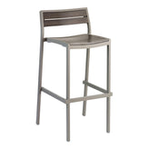 fs outdoor faux teak bar stool with powder coated aluminum frame 99