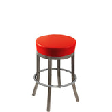 os xl button top barstool with clear coat stationary frame