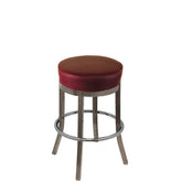 os xl button top barstool with clear coat stationary frame