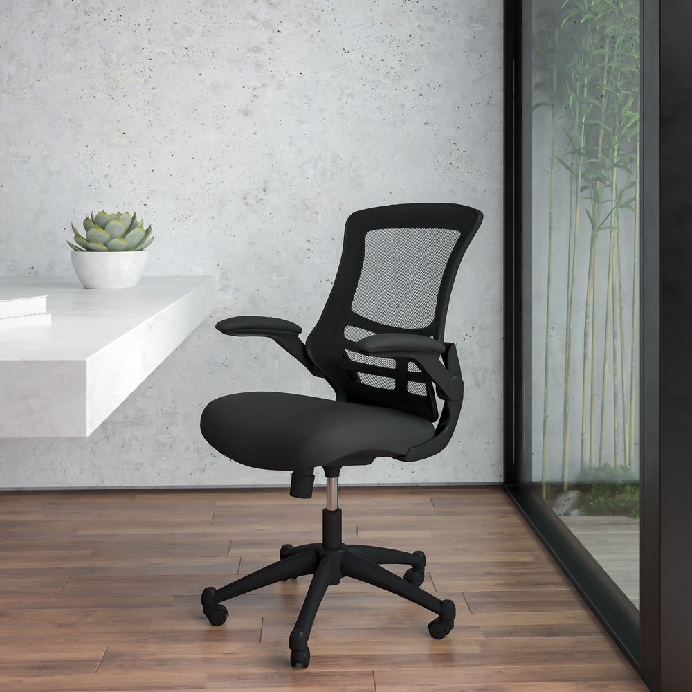 mid back black mesh swivel ergonomic task office chair