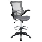 Kelista Mid-Back Dark Gray Mesh Ergonomic Drafting Chair