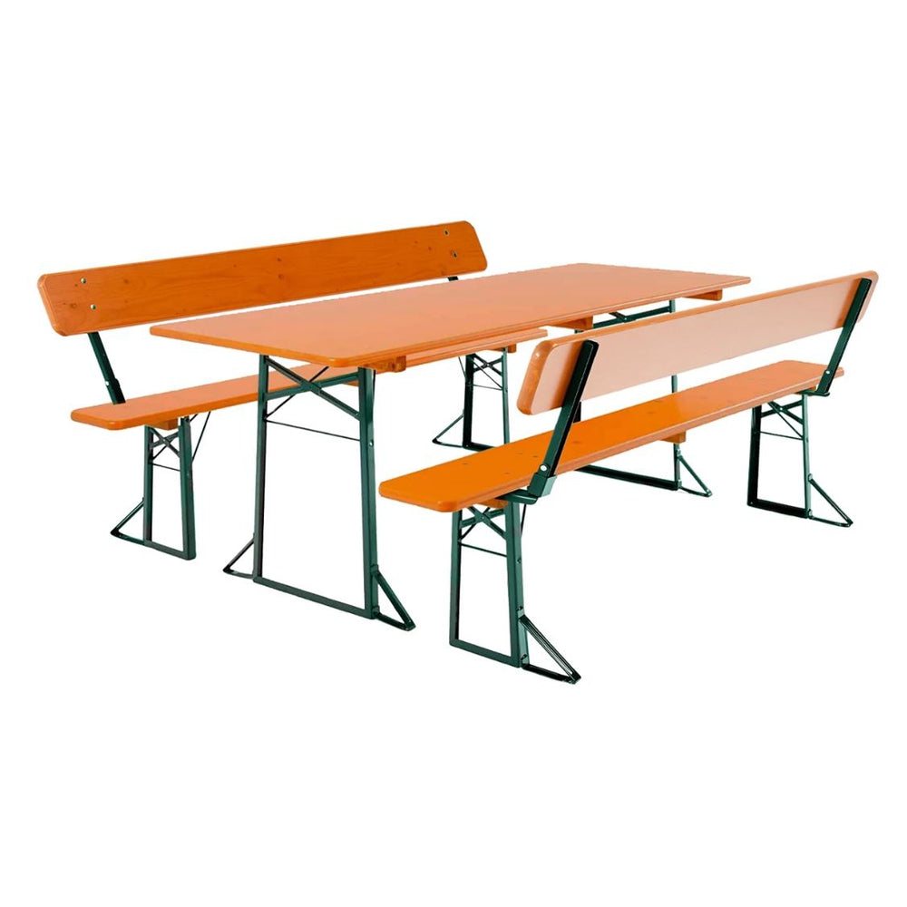 Classic Outdoor Beer Garden Table and Bench Set with Backrests