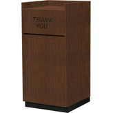 Trash Receptacles with “THANK YOU” Swing Door and Sturdy Metal Base