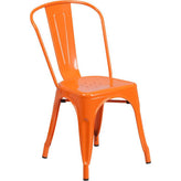 tolix style black metal indoor outdoor stackable chair