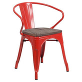 Tolix Chair with Wood Seat and Arms | Chairs – Restaurant