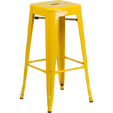tolix style 30 high backless blue metal indoor outdoor barstool with square seat