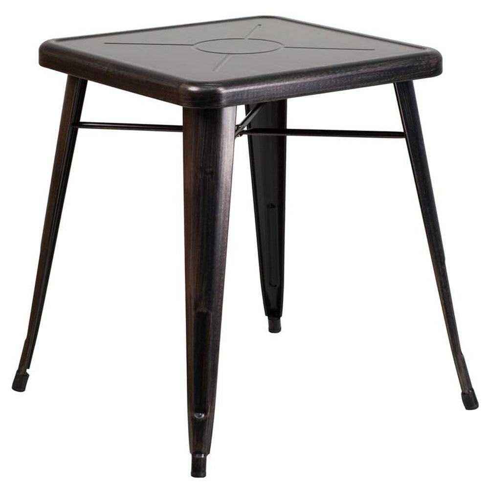 tolix style 23 75 square black metal indoor outdoor table