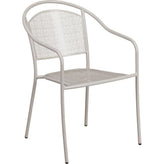 gold indoor outdoor steel patio arm chair with round back