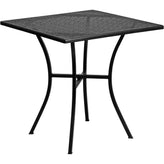 28 square indoor outdoor steel patio table black
