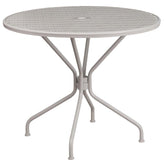 35 25 gold steel patio table