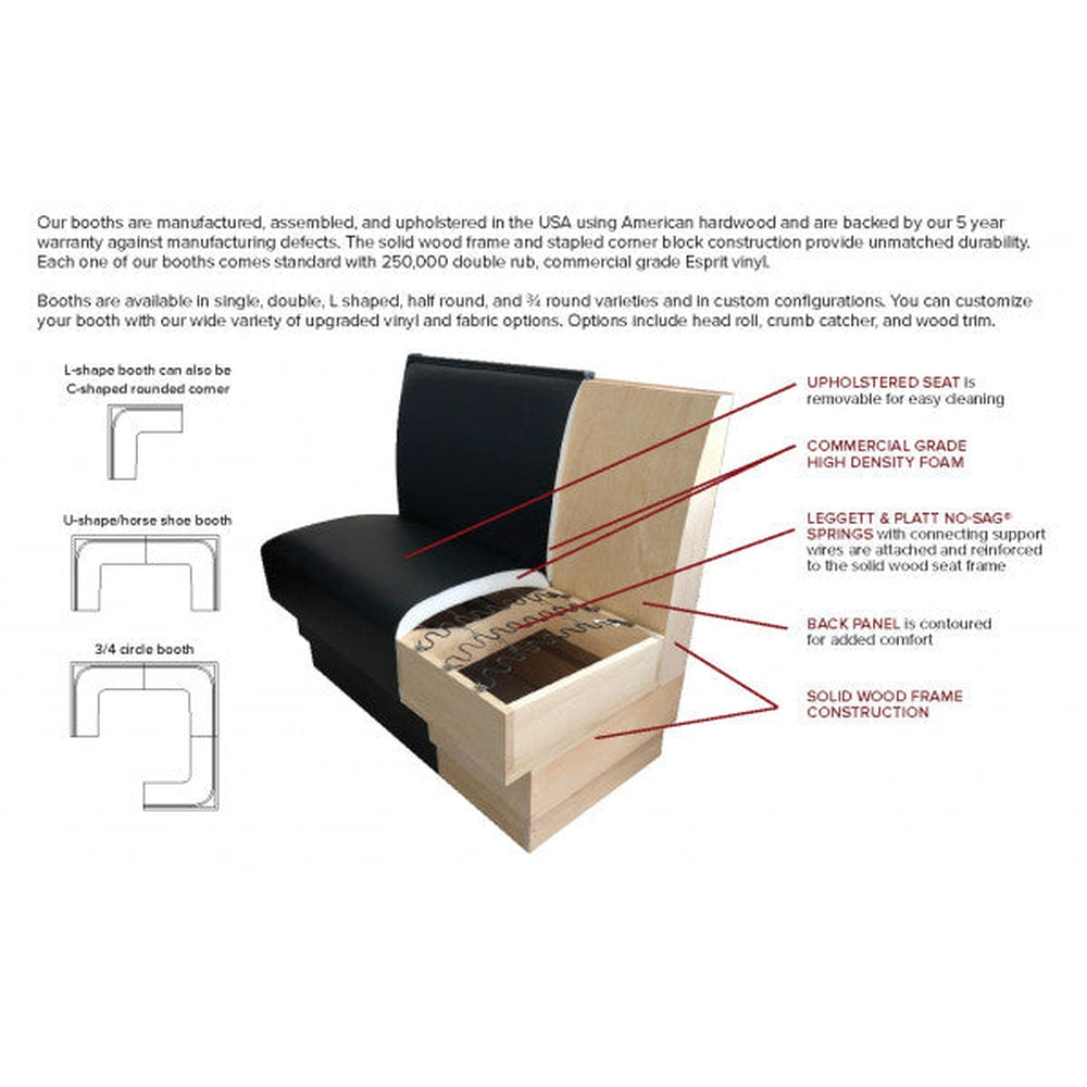 vertical custom upholstered booth