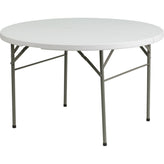 48 round bi fold granite white plastic folding table