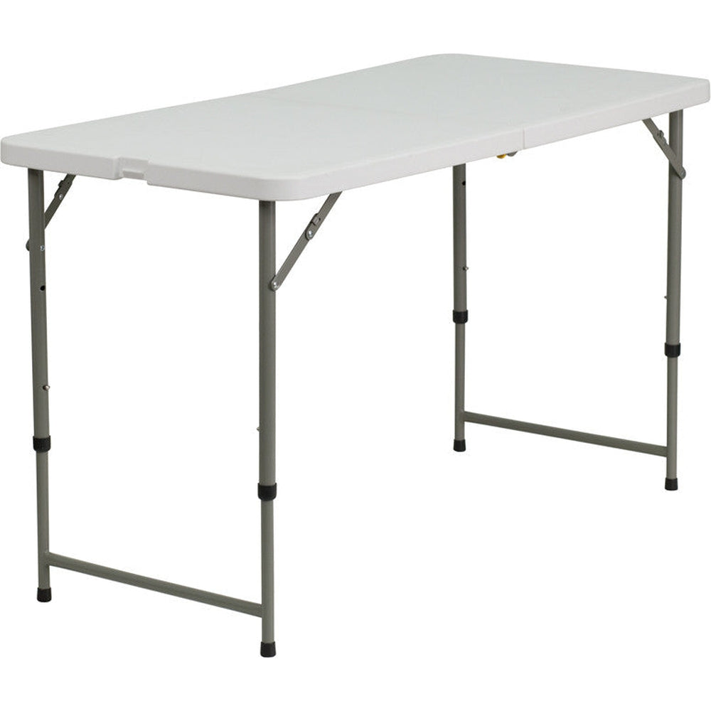 24w x 48l height adjustable granite white plastic folding table